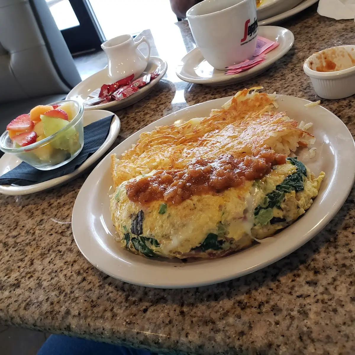 Veggie Omelet with Ham