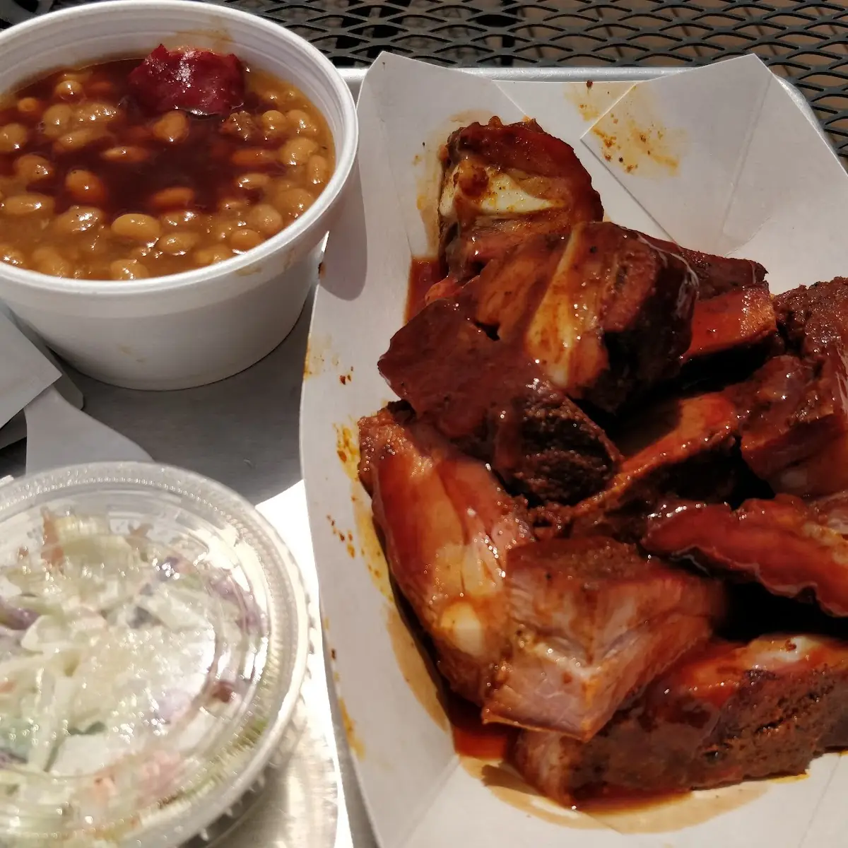 Rib Tips Baked Beans Coleslaw