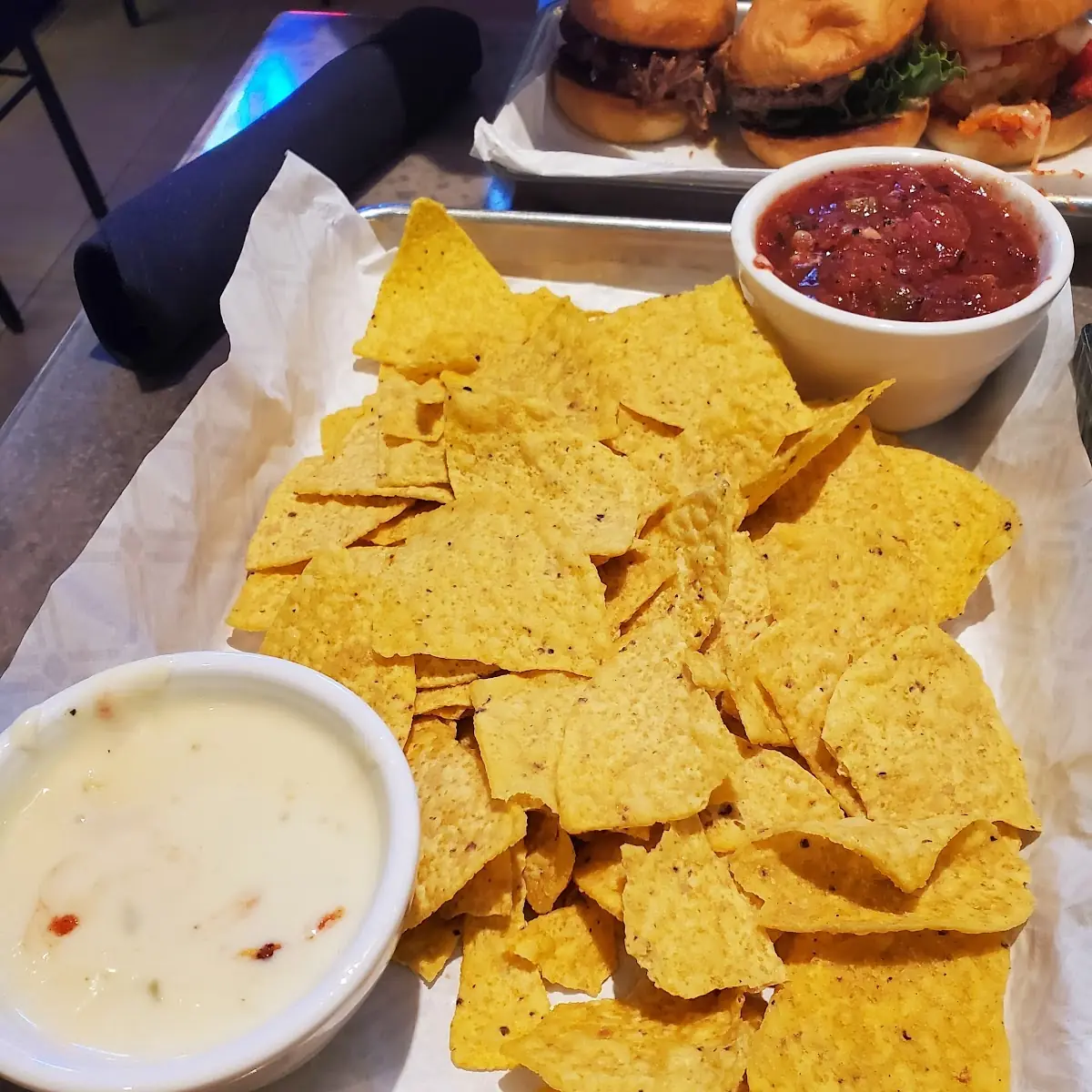 Chips Salsa and Queso