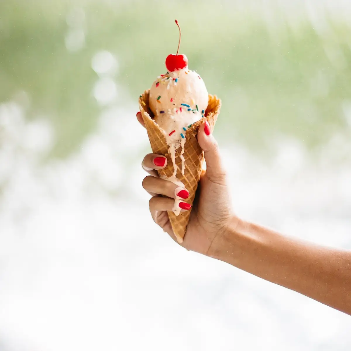 Waffle Cone Whipped Cream & Cherry