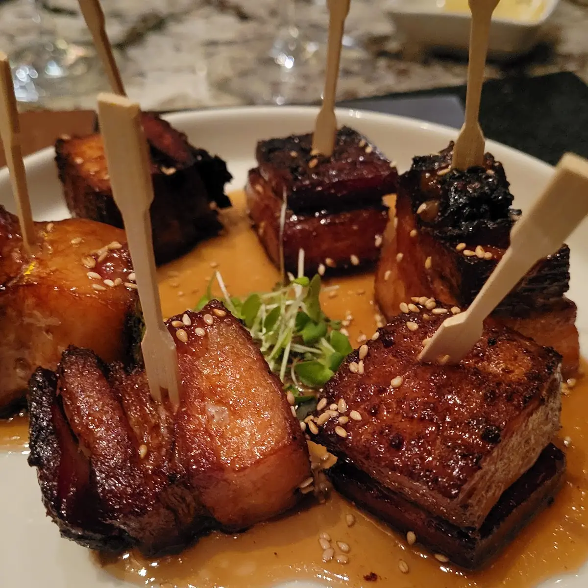 Maple & Ponzu Glazed Pork Belly Lollipops