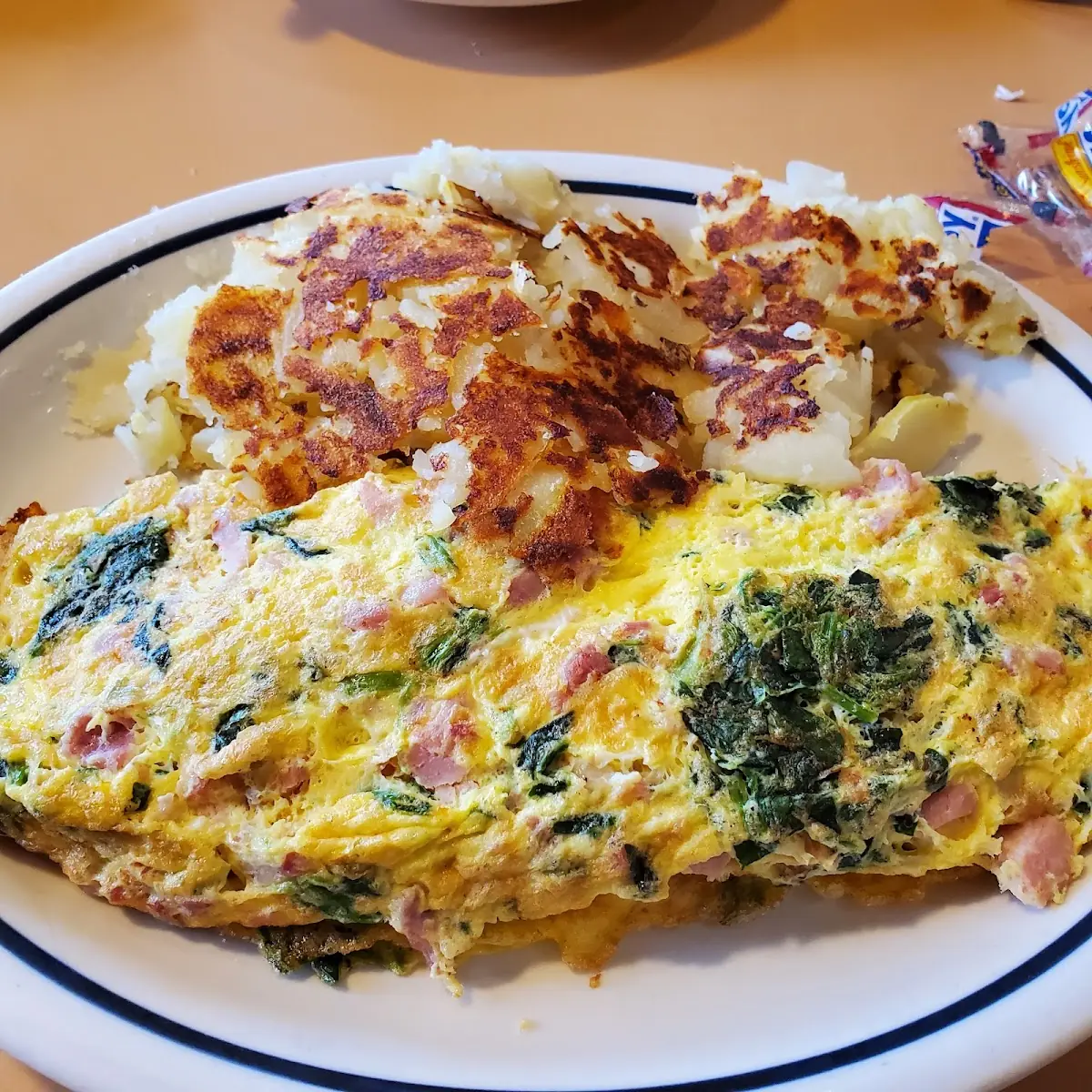 Ham and Cheese Omelette Spinach