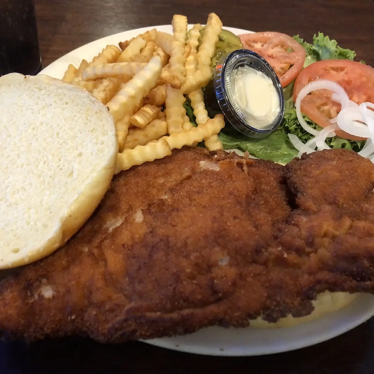Pork Tenderloin Sandwich with Onion Rings