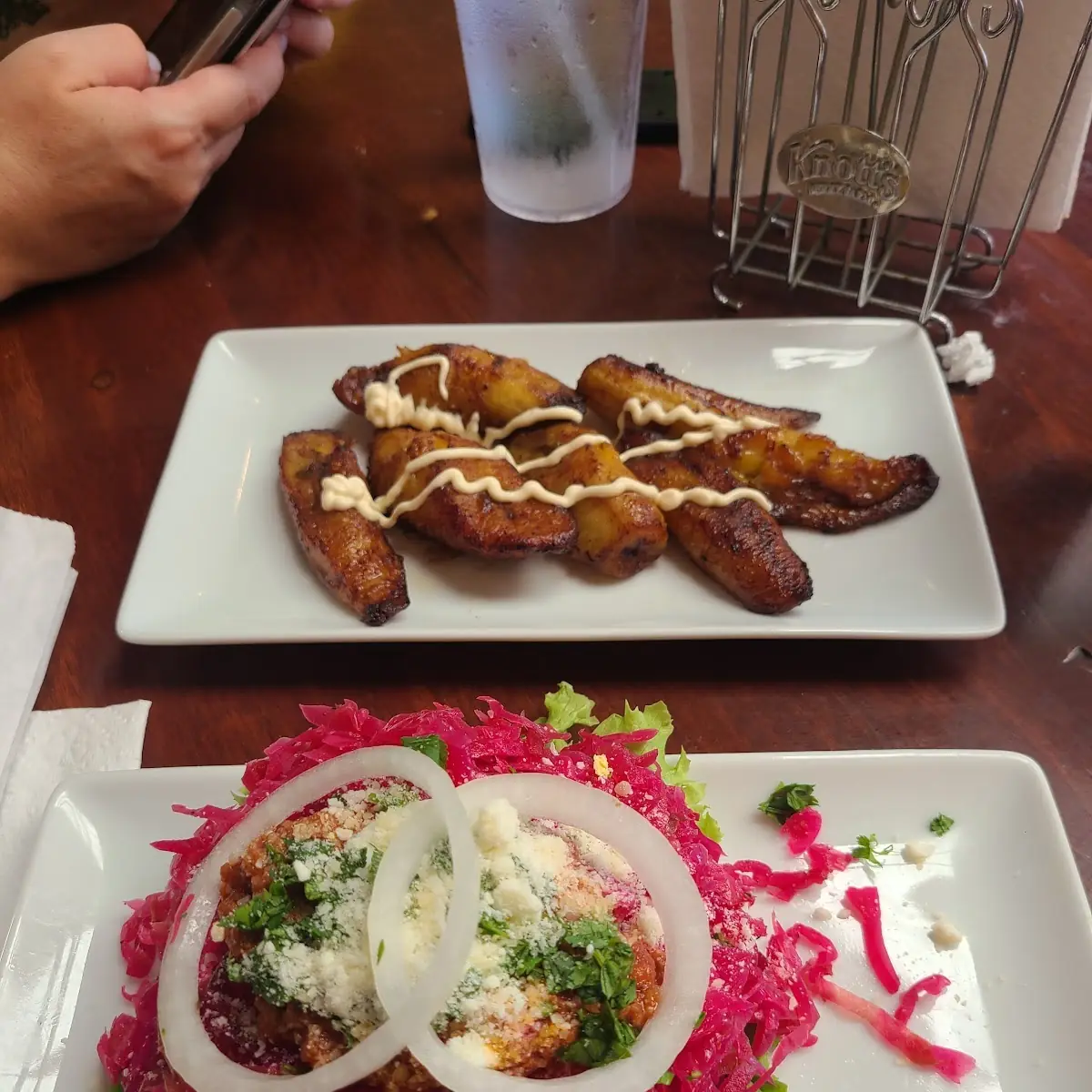 Fried Plantains Top Enchilada Bottom