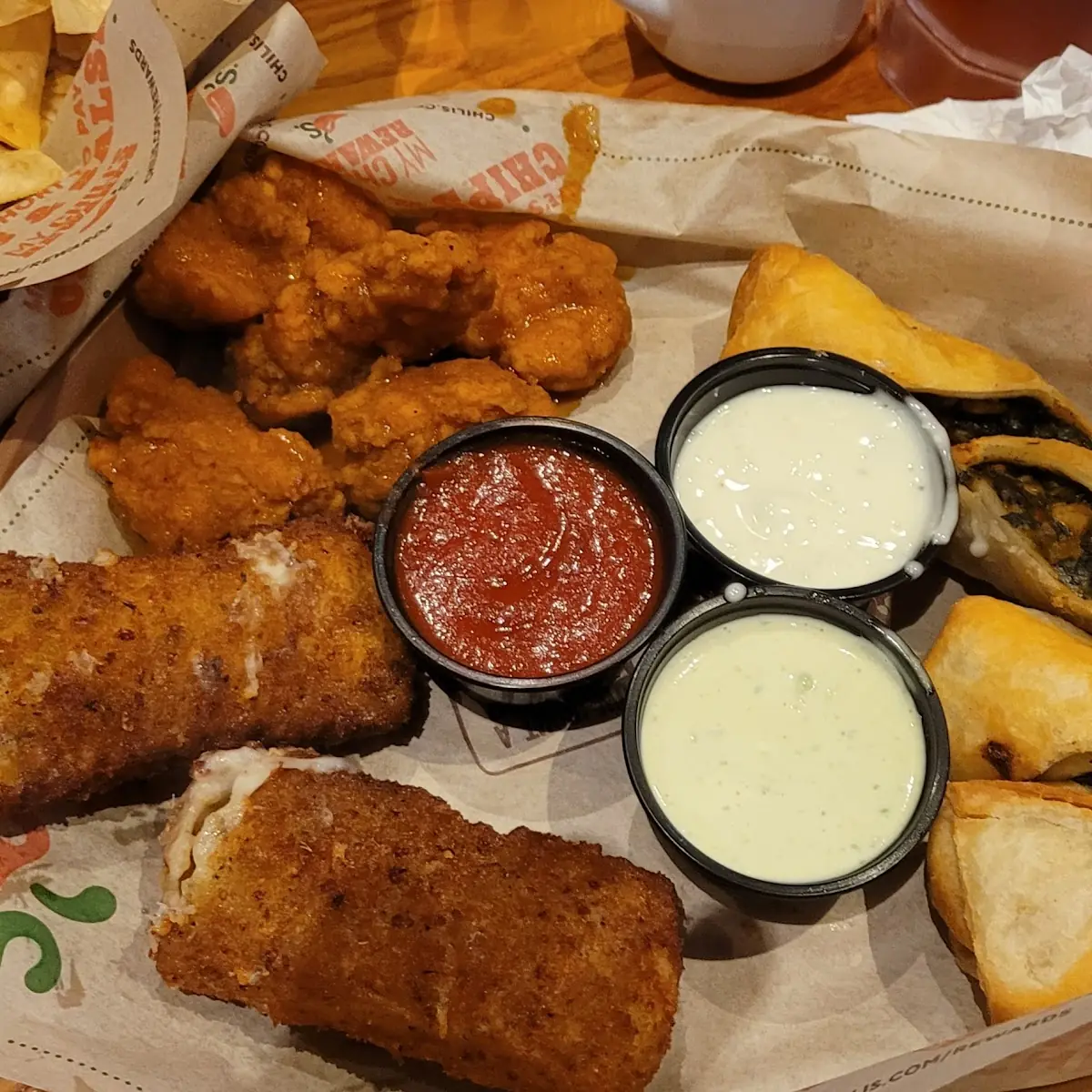 Triple Dippers SW Eggrolls Boneless Chicken Mozzarella Sticks