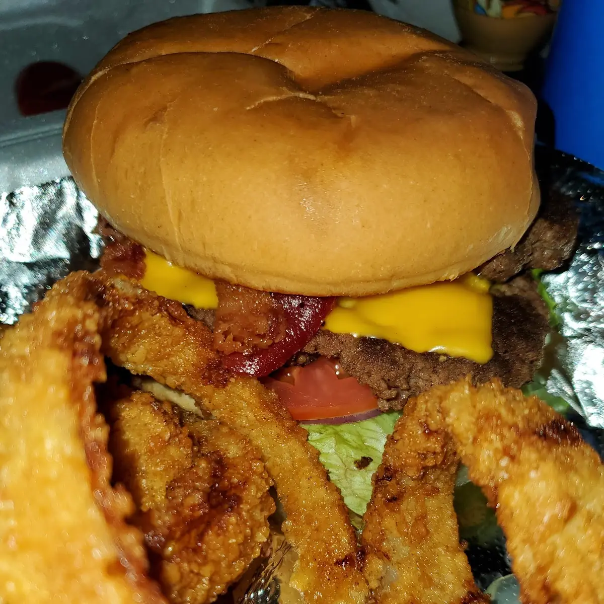 1 Onion Ring on Burger