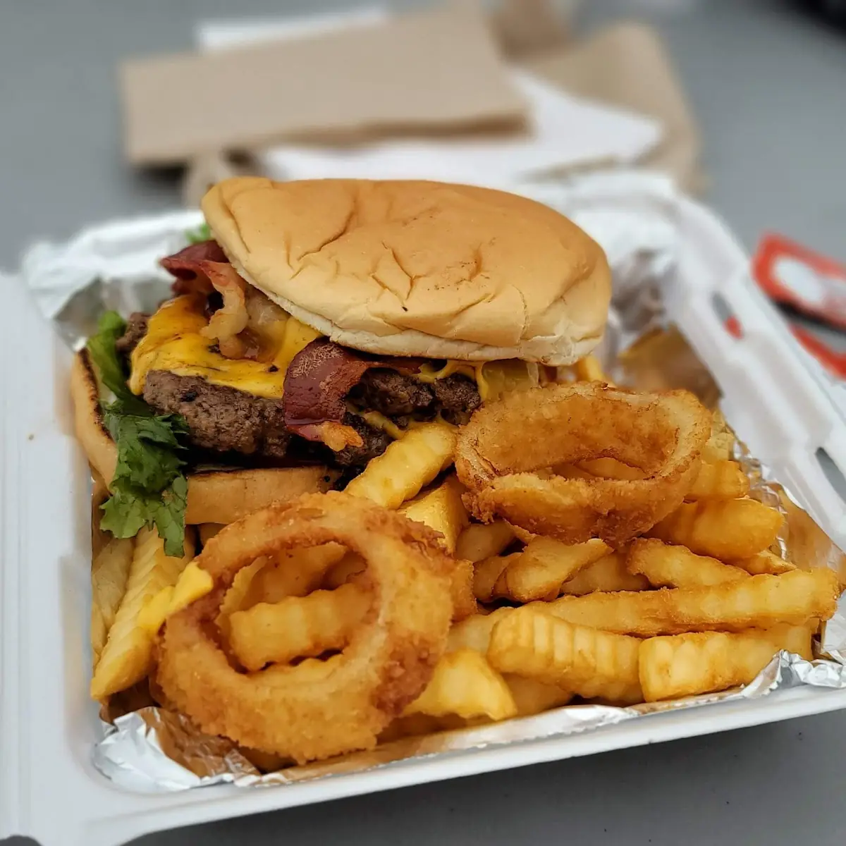 Double Bacon Cheeseburger w Fries