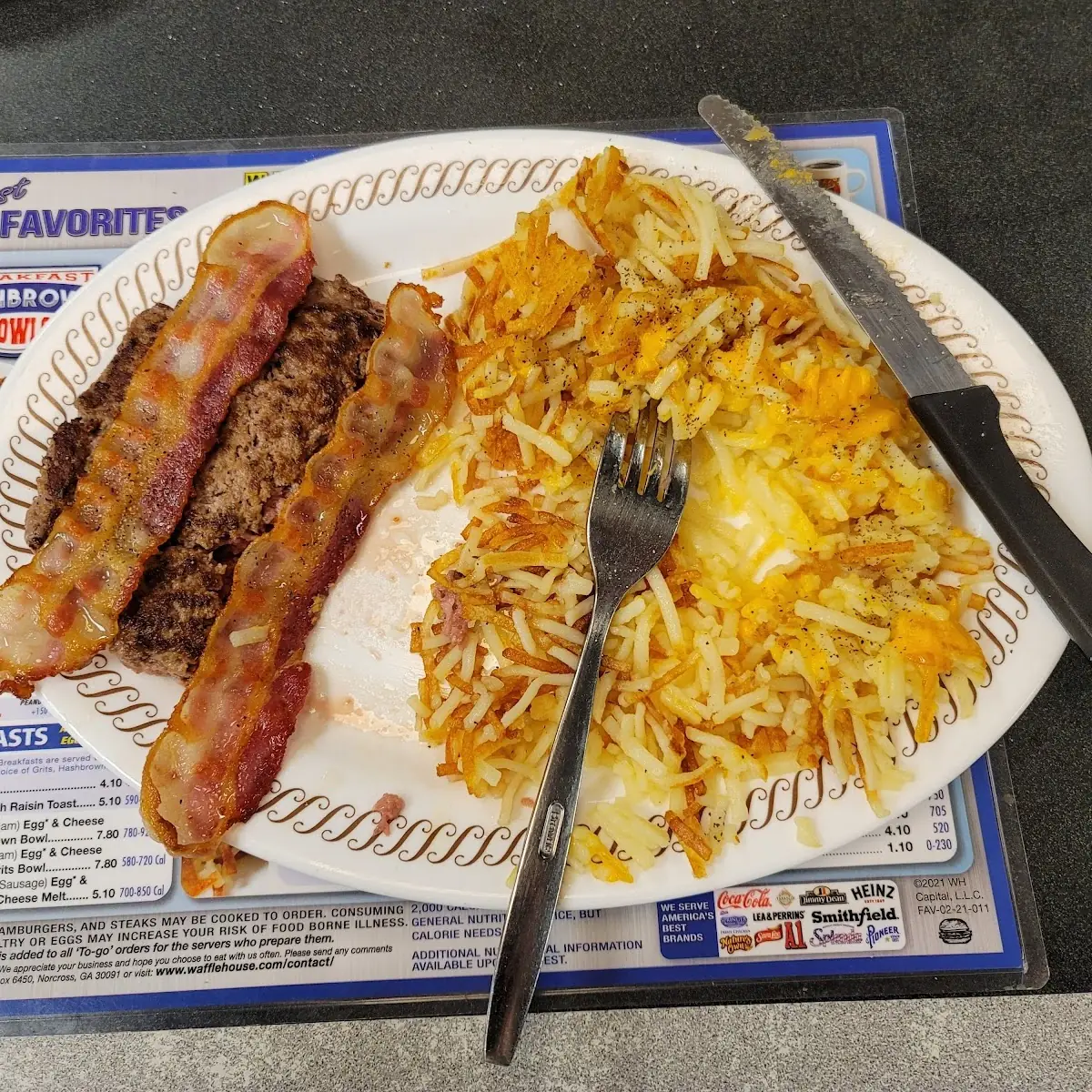Cheap Chop with Hash Browns