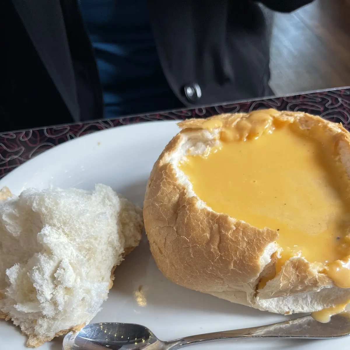 Cheeseburger Chowder in a Bread Bowl