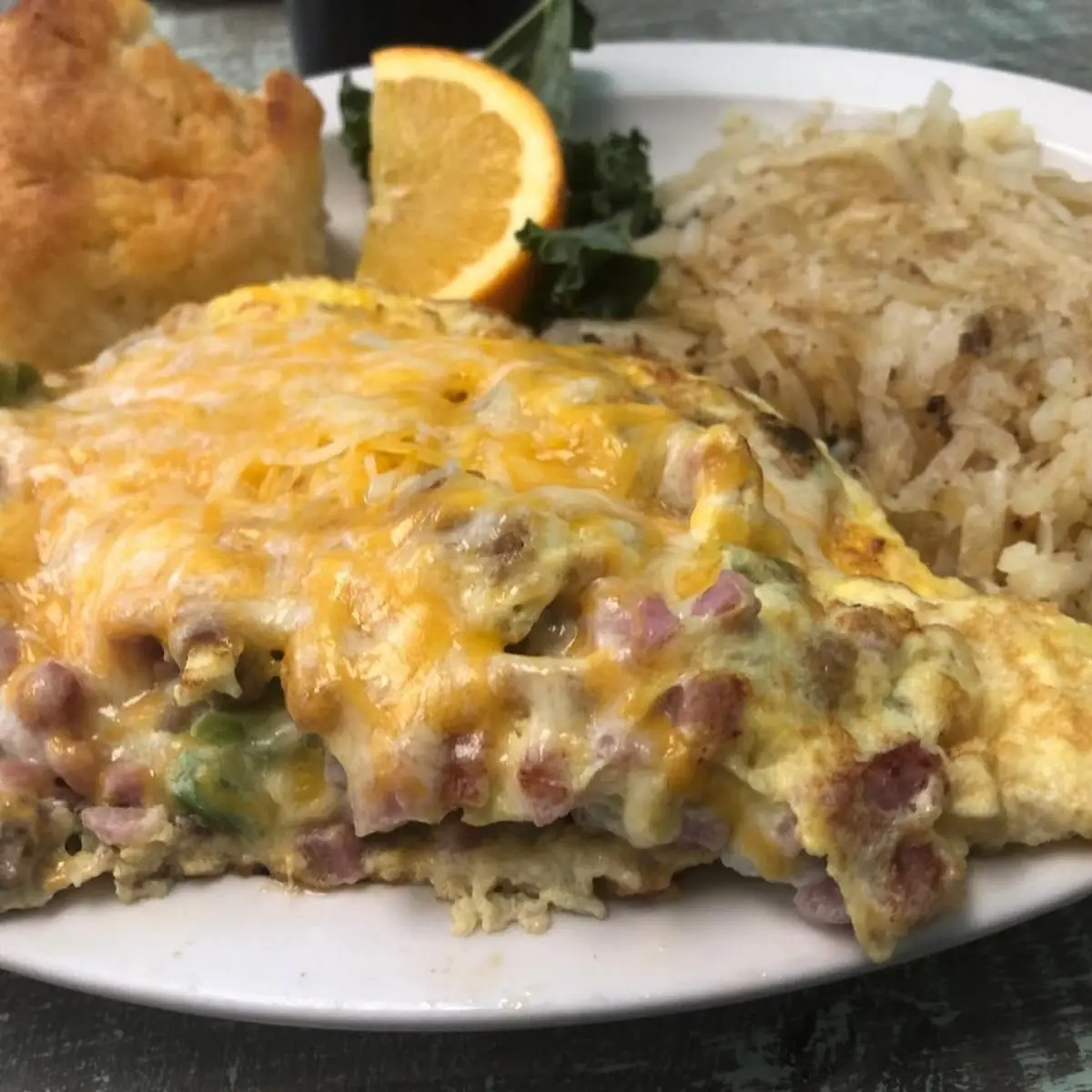 Cape Hatteras Omelet with Hash Browns