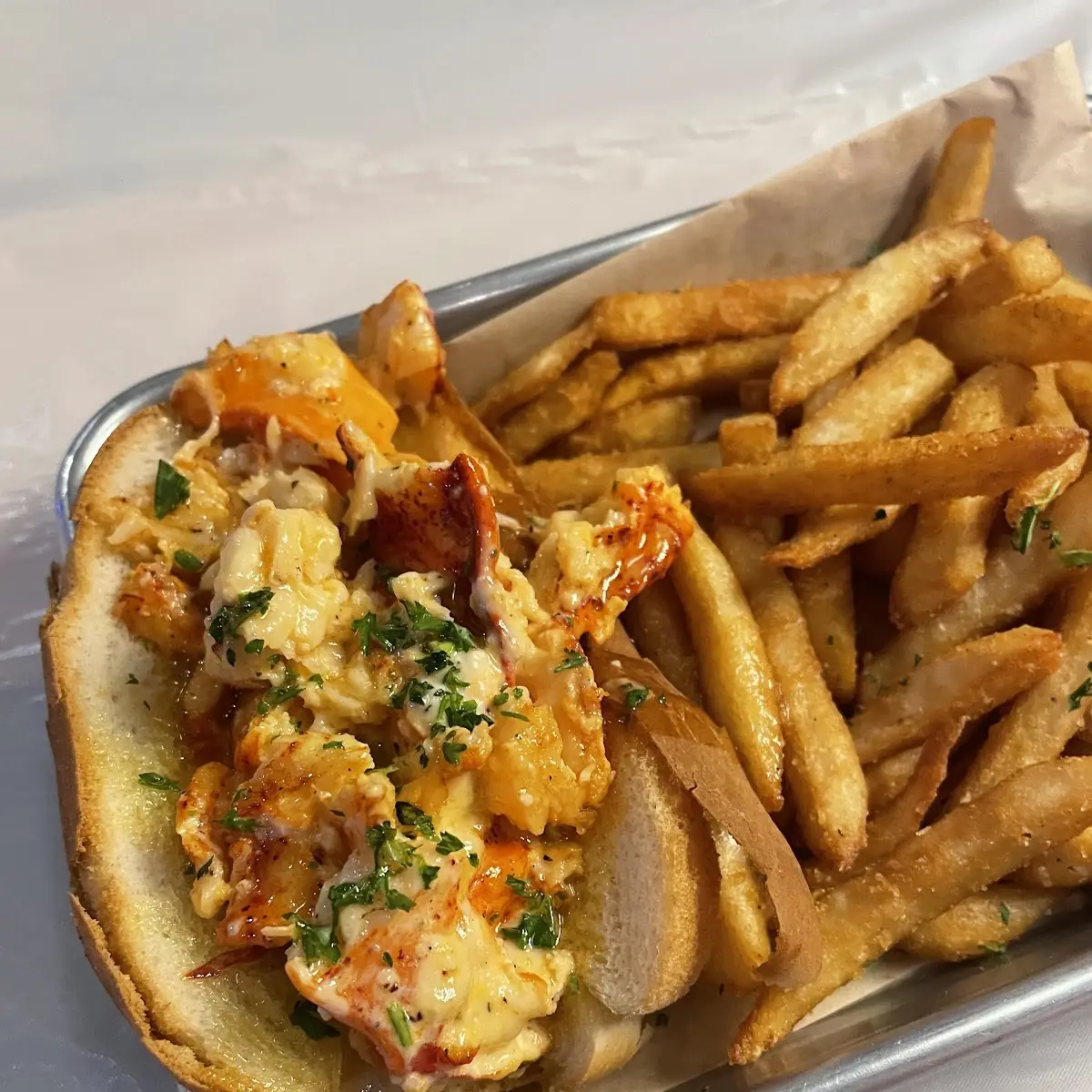 Lobster Roll with Cajun Fries