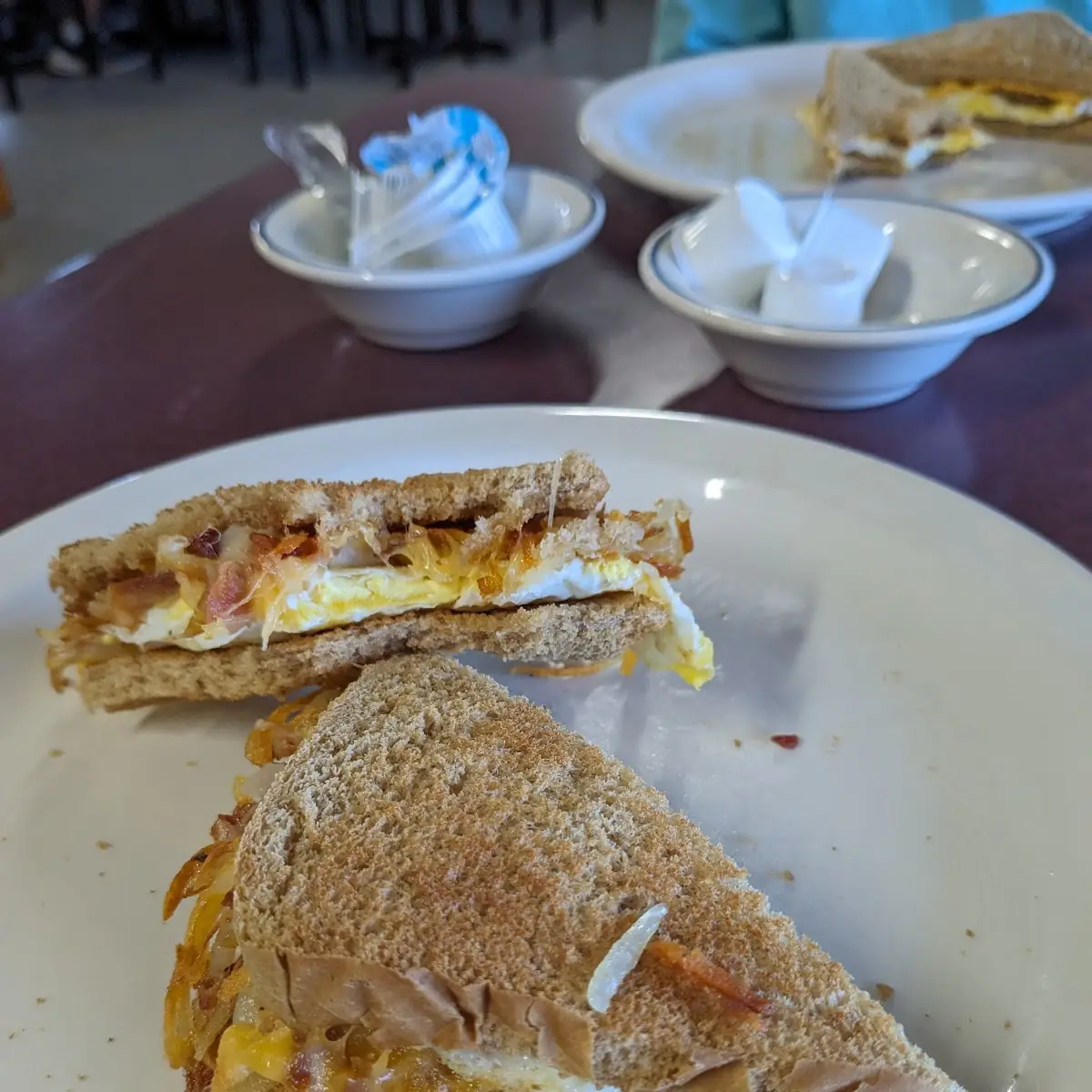 Handheld Breakfast Burritos in Wheat Toast