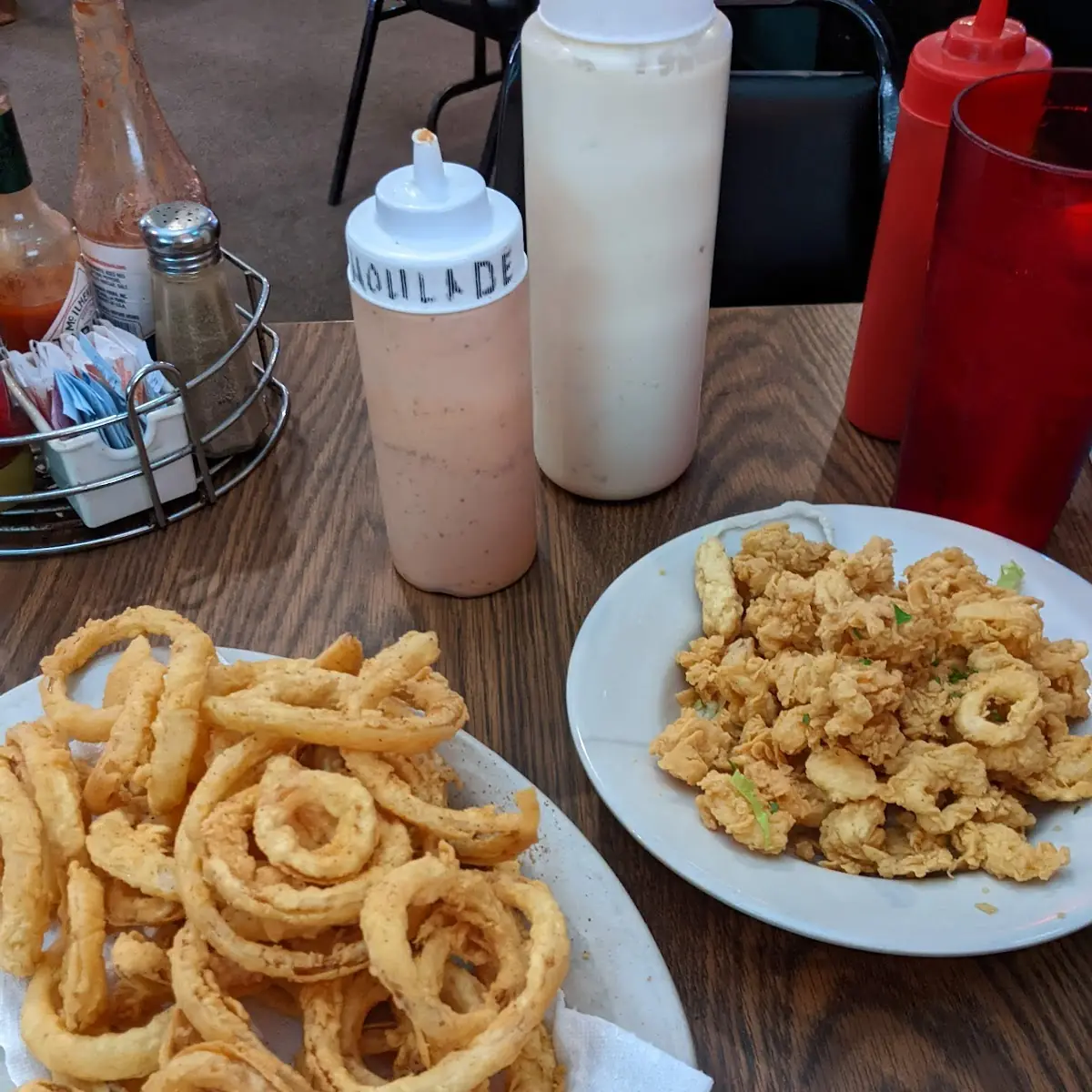 Fried Onion Rings and Fried Calamari