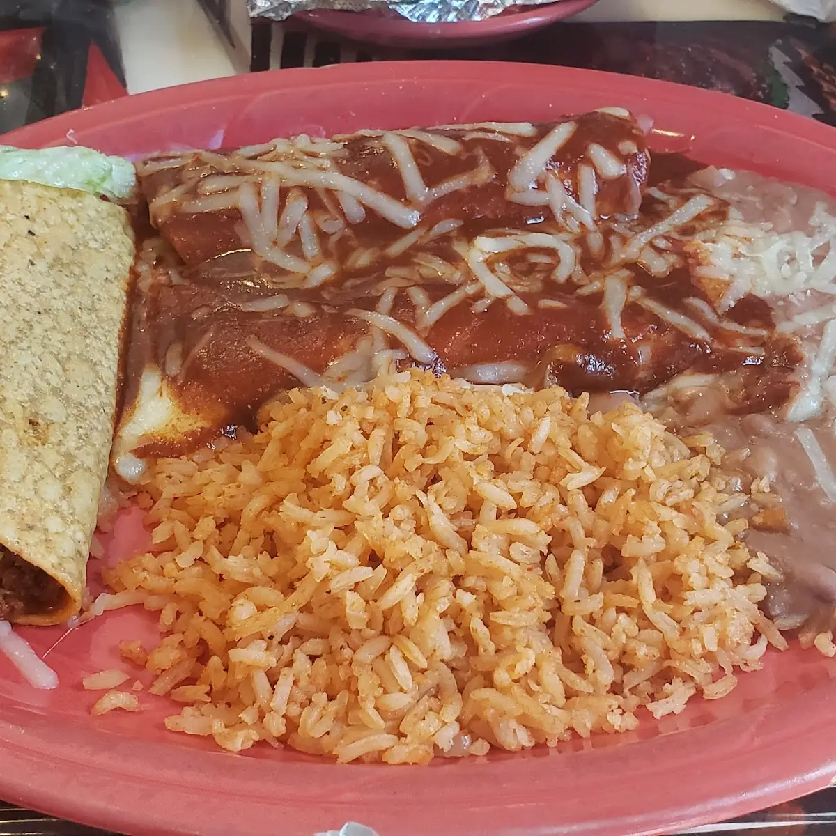 Beef Enchilada with Rice & Beans