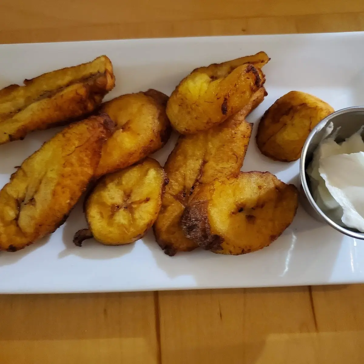 Fried Plantain with Sour Cream