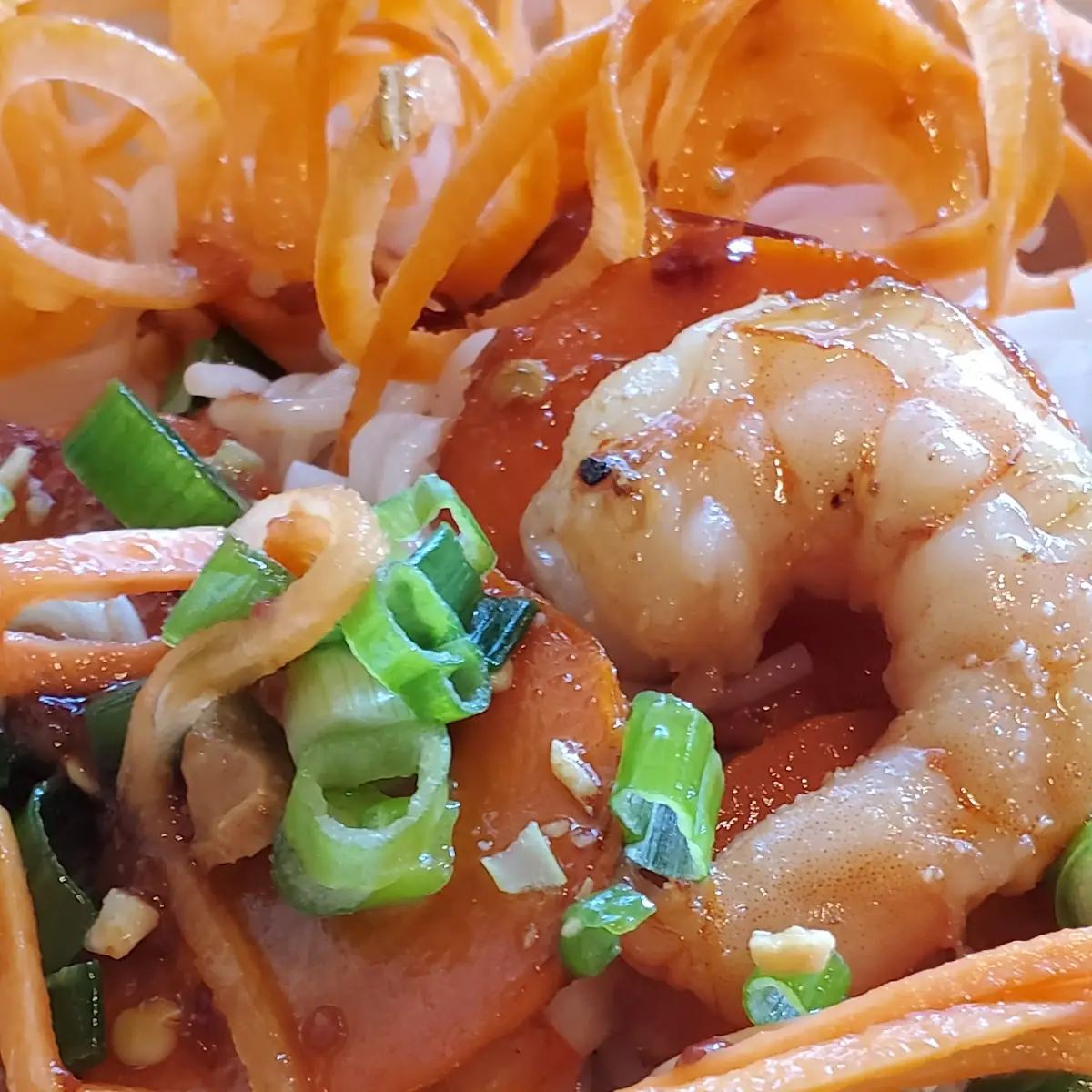 Eggrolls Char-Grilled Shrimp Noodle Bowl