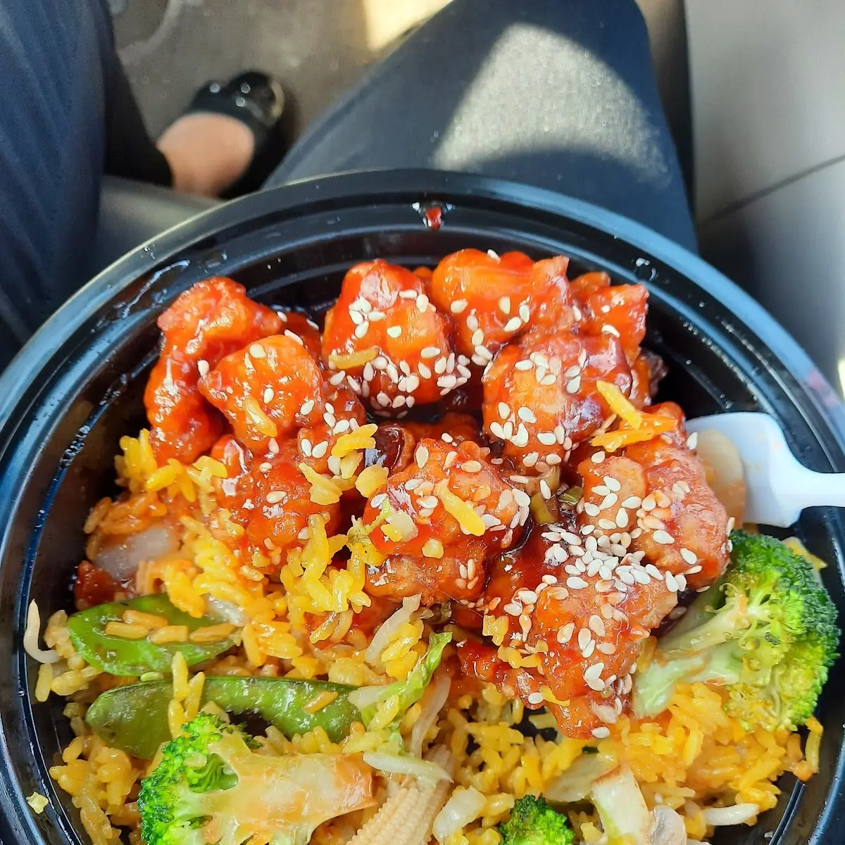 Sesame Chicken with Vegetable Fried Rice