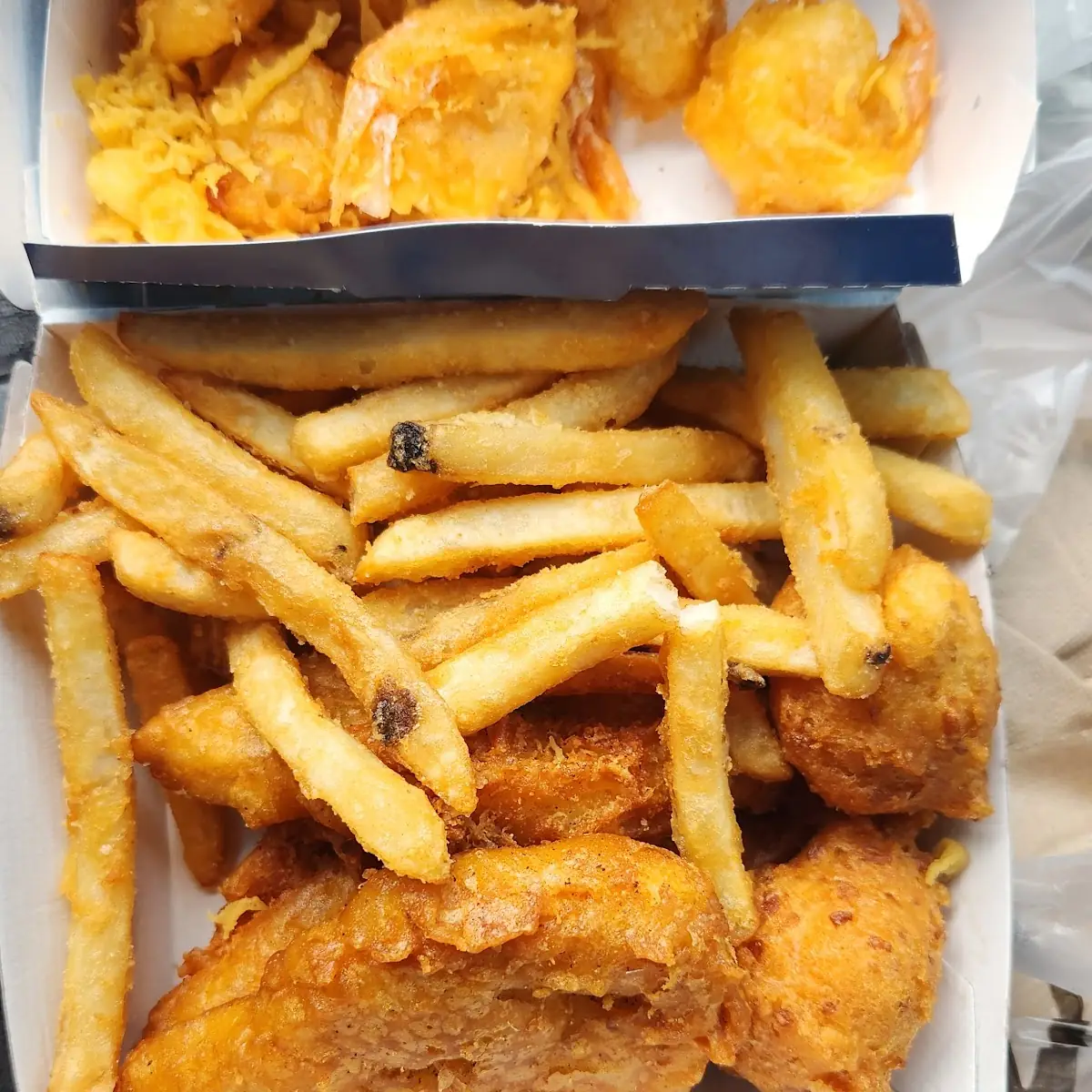 Fried Fish with Coated Fries