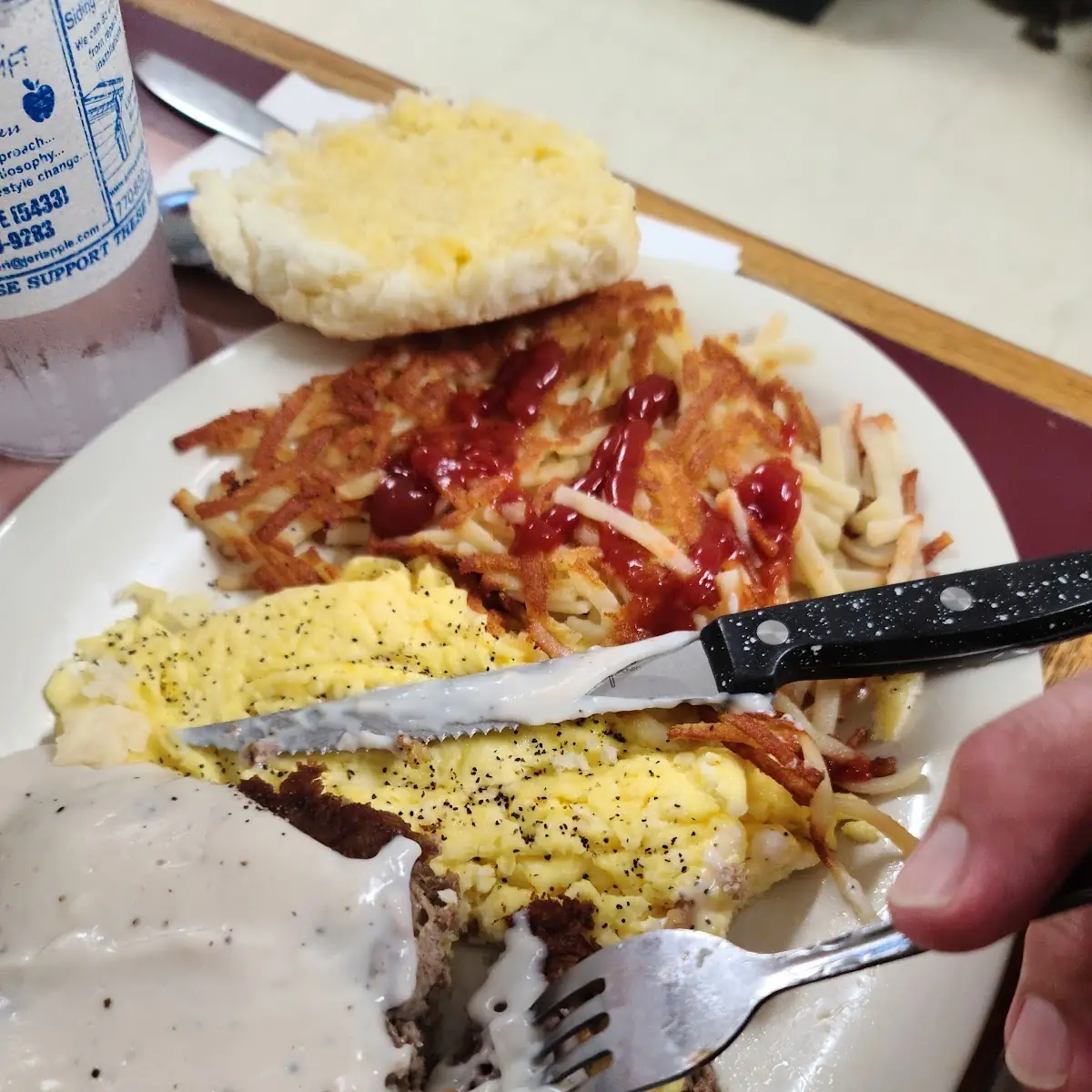 Country Fried Steak with Hashbrowns