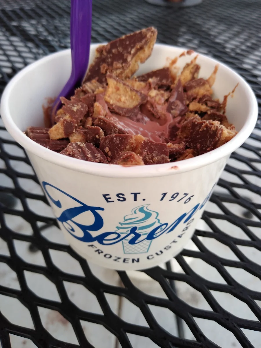 Chocolate Frozen Custard with Reese's Peanut Butter Toppings