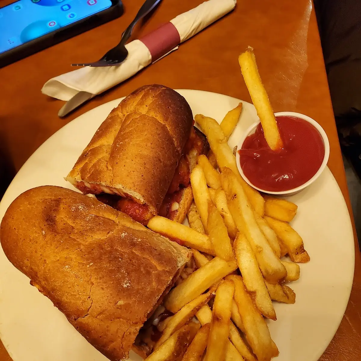 Meatball Sandwich with Fries