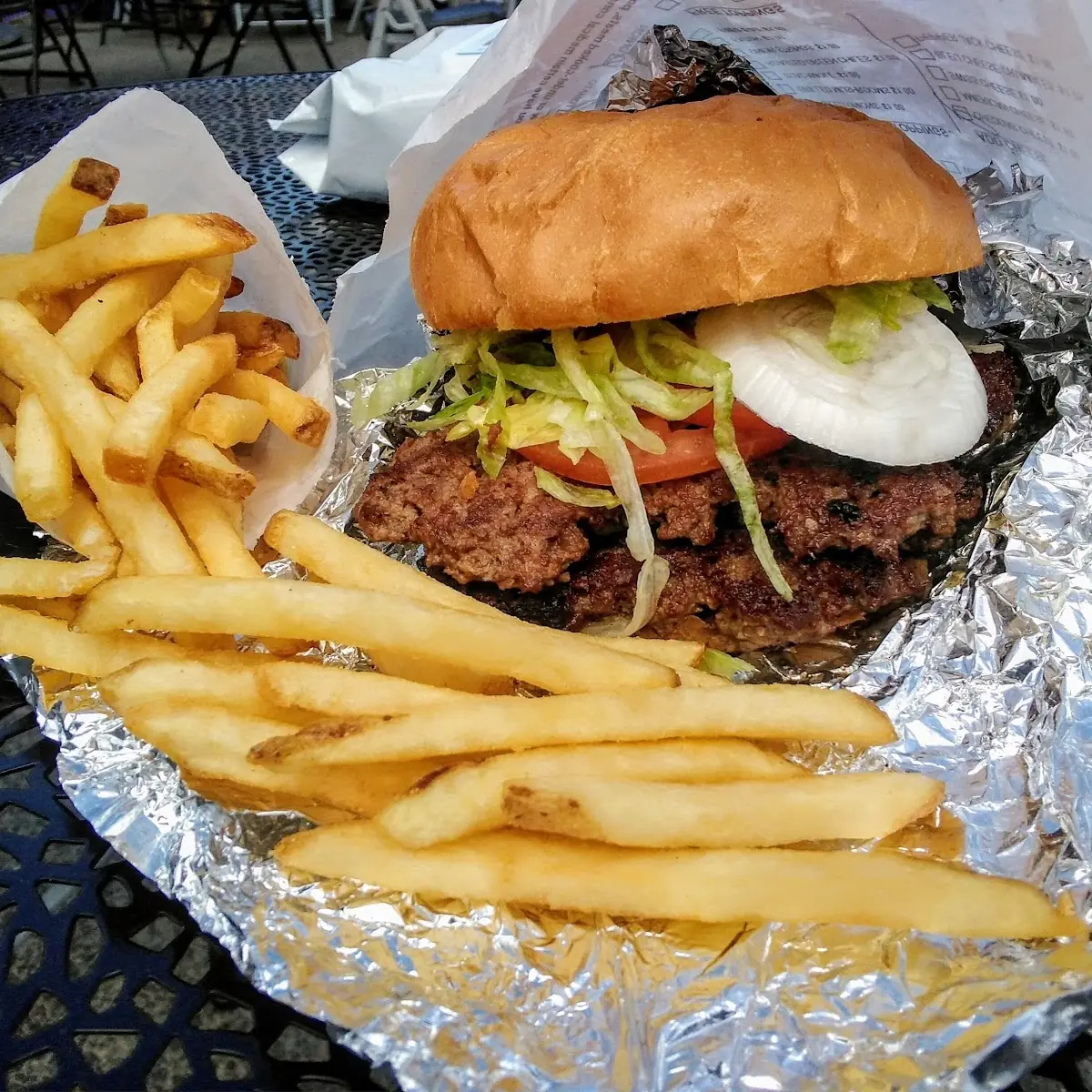 Double Burger and Fries