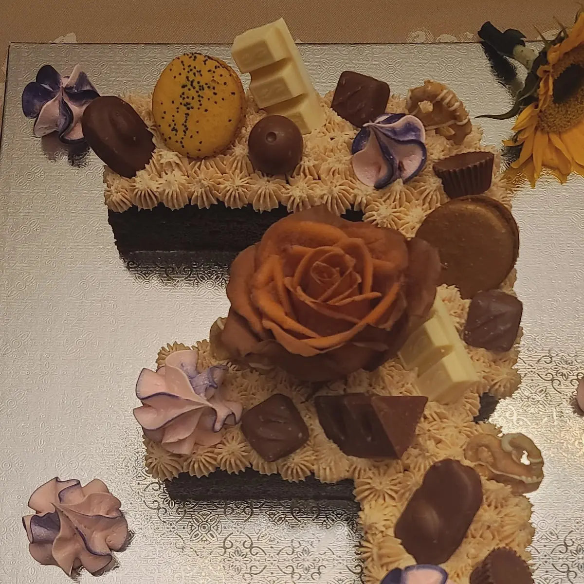 Homemade Birthday Cake with a Chocodiem Macaron