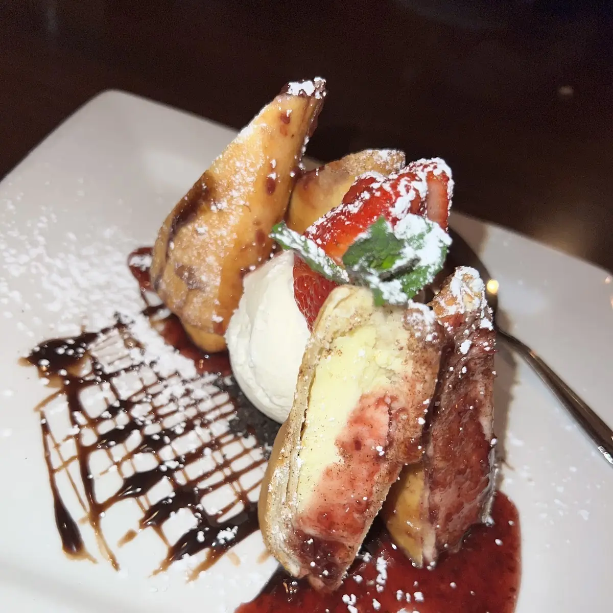 Fried Cheese Cake with Ice Cream