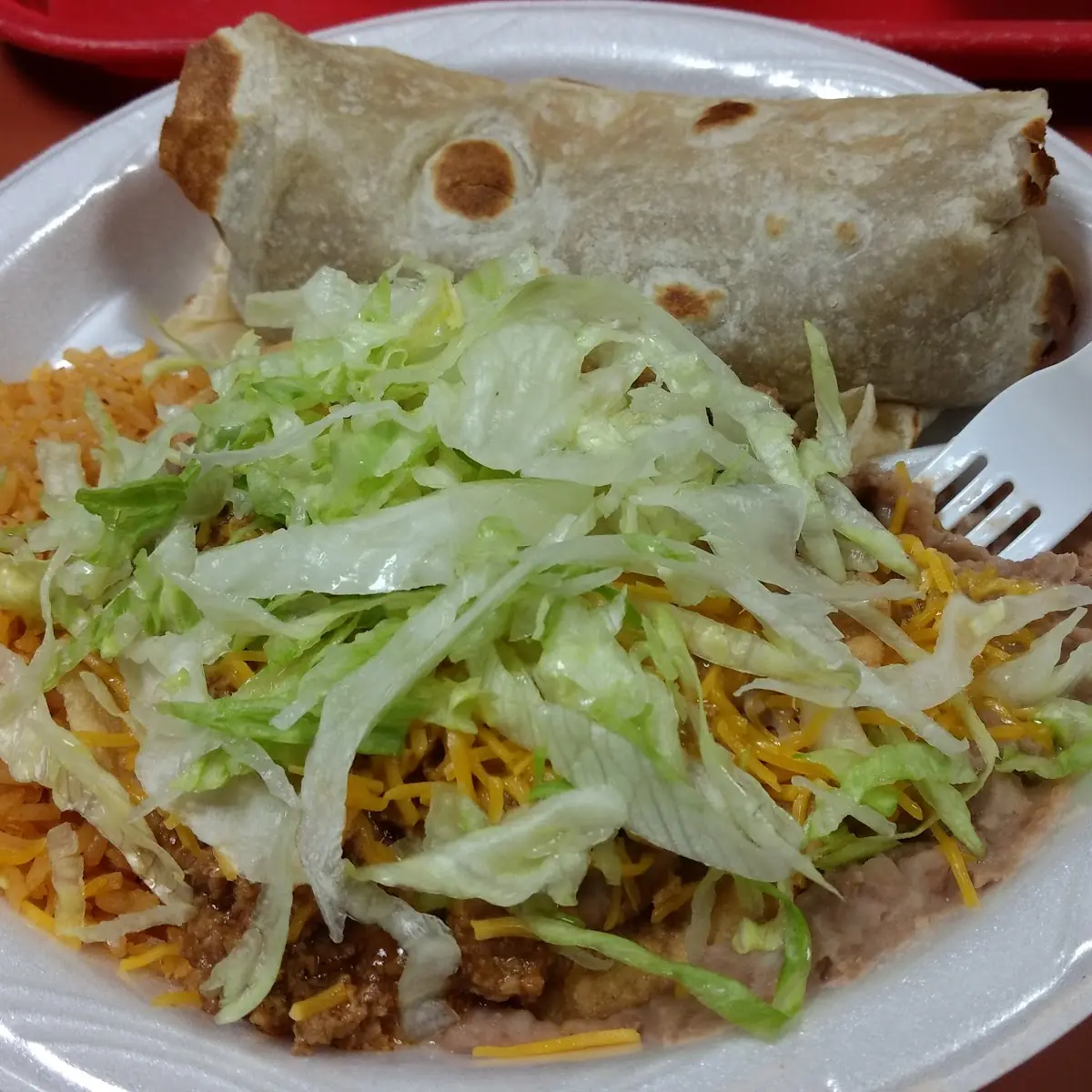 6 Enchilada and Shredded Beef Taco