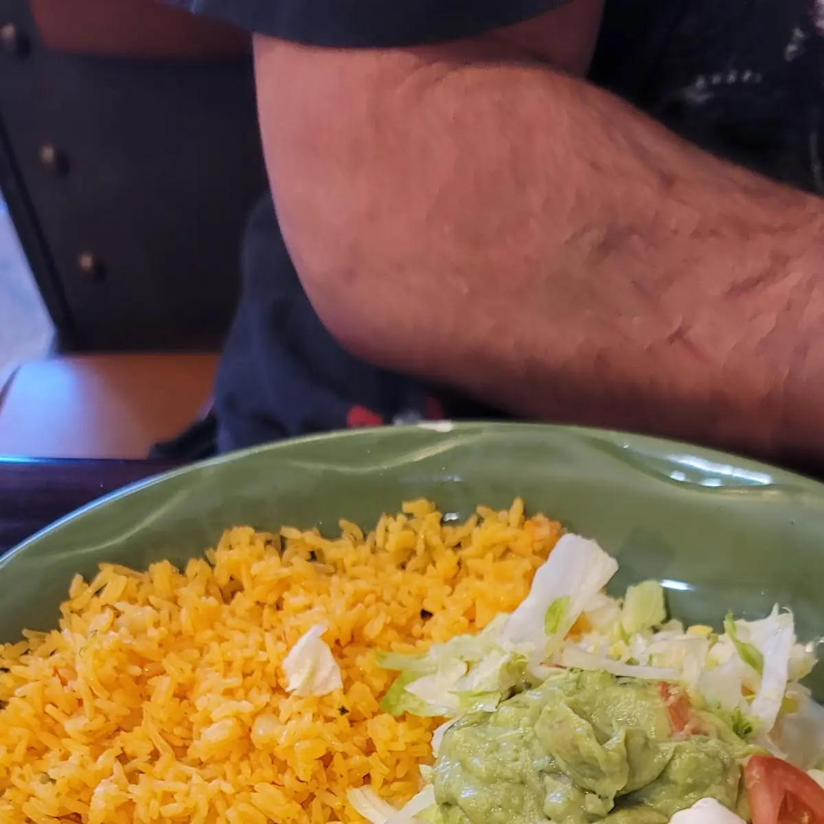 One Enchilada Spanish Rice and Refried Beans