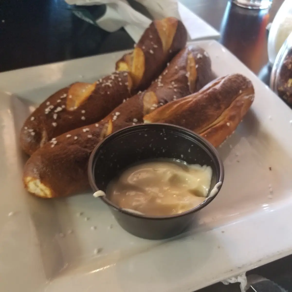 Pretzel Sticks with Cheese Sauce