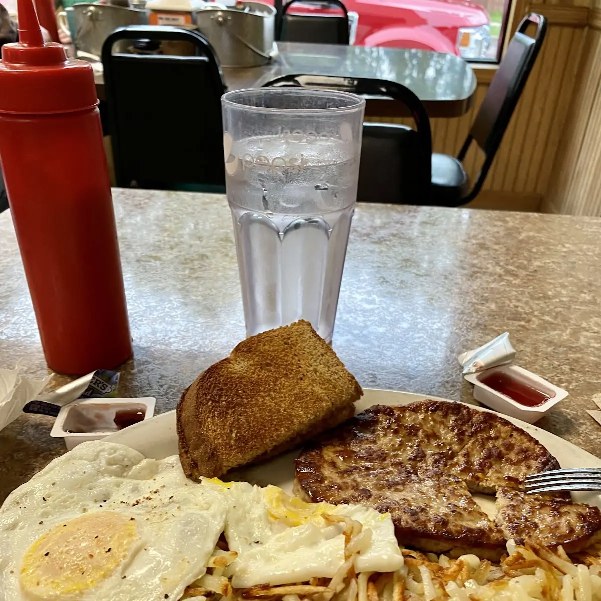Hamburger Steak-2-Eggs-1btoast Country Fried Steak