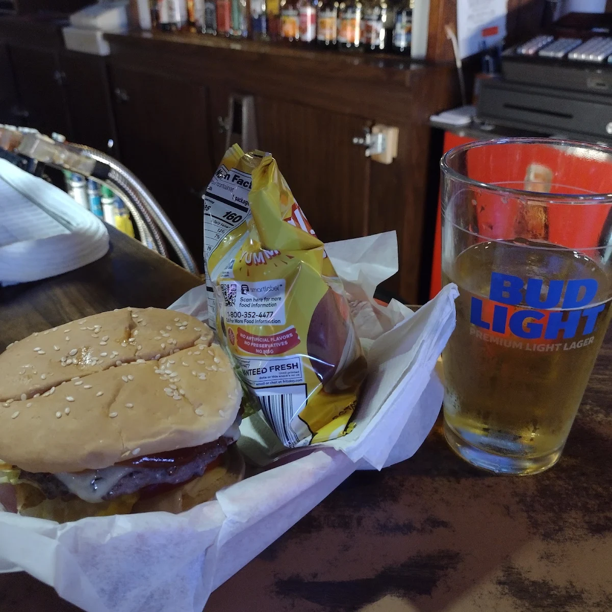 Cheese Burger and Chips