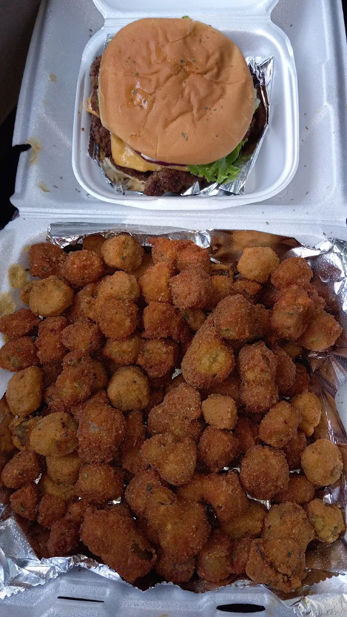 Double Cheeseburger Combo with Okra