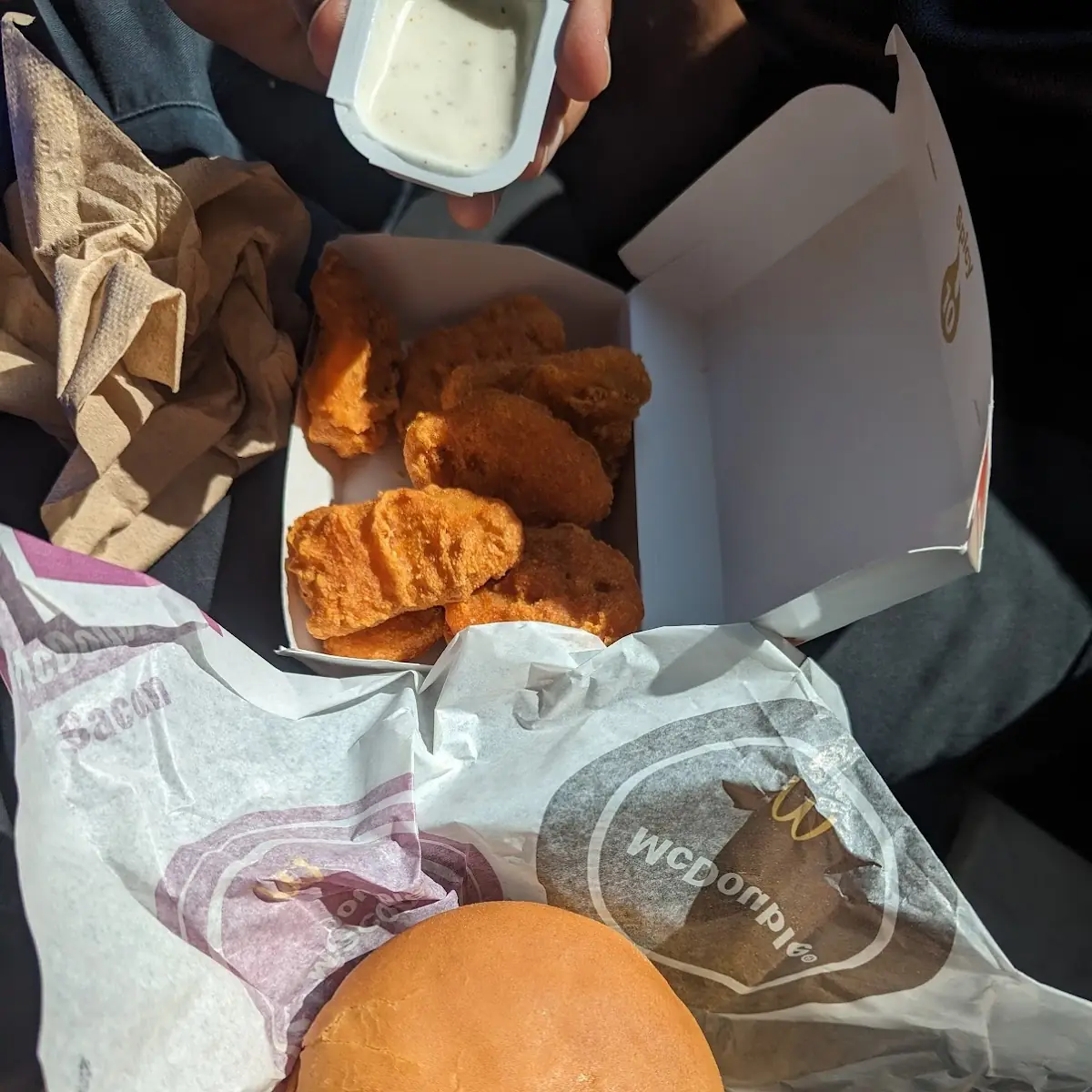 Spicy Mcnuggets and Double Cheeseburger