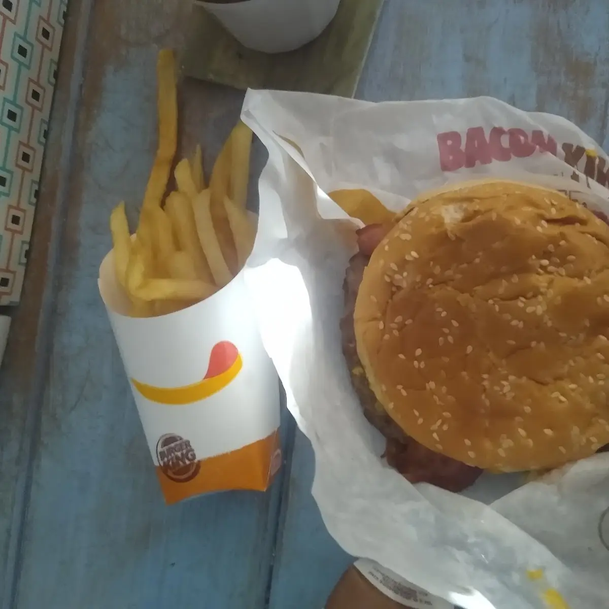 Bacon Burger and Fries