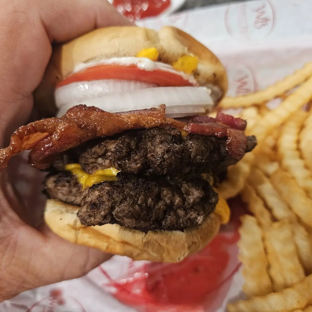 Big Bills Burger Double with Double Bacon and Double Cheese