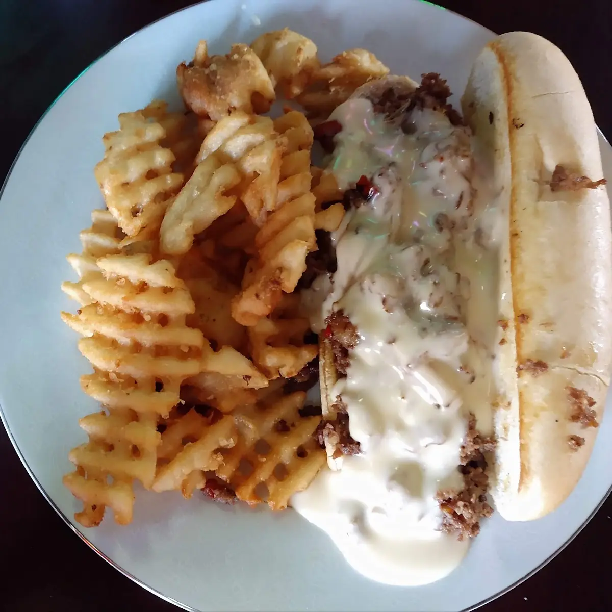 Philly Cheese Steak Waffle Fries