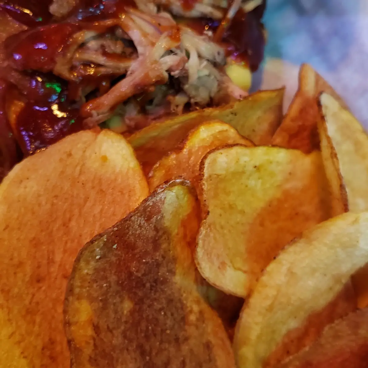 Pulled Pork Sandwich and Chips