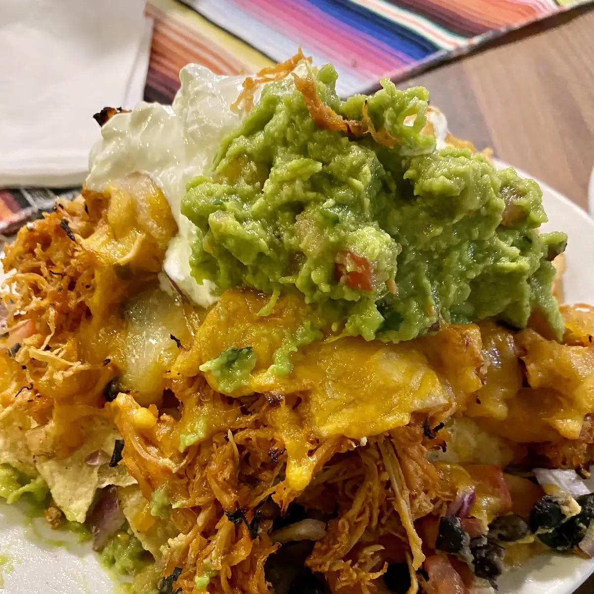 BBQ Chicken Nachos with Fresh Guacamole