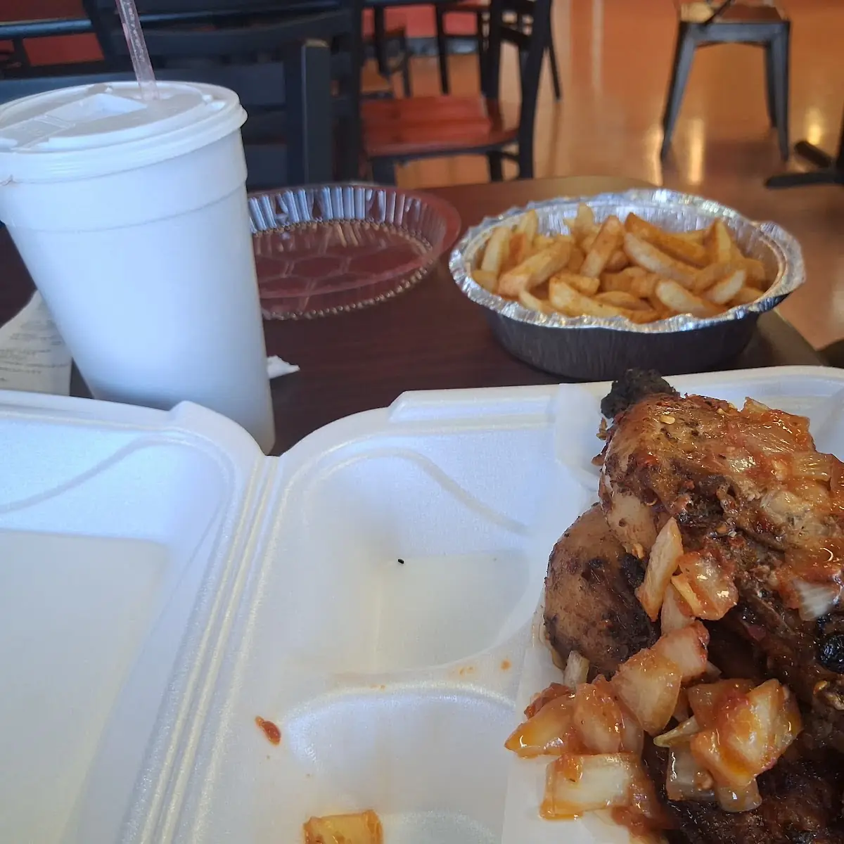 Jerk Chicken and Fries