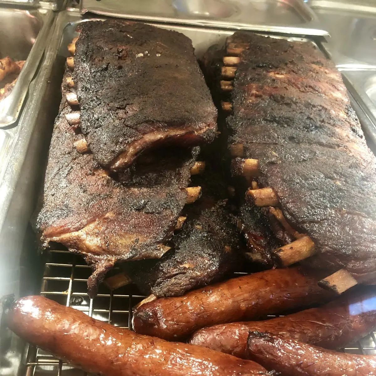 Smoked Pork Ribs & Sausage