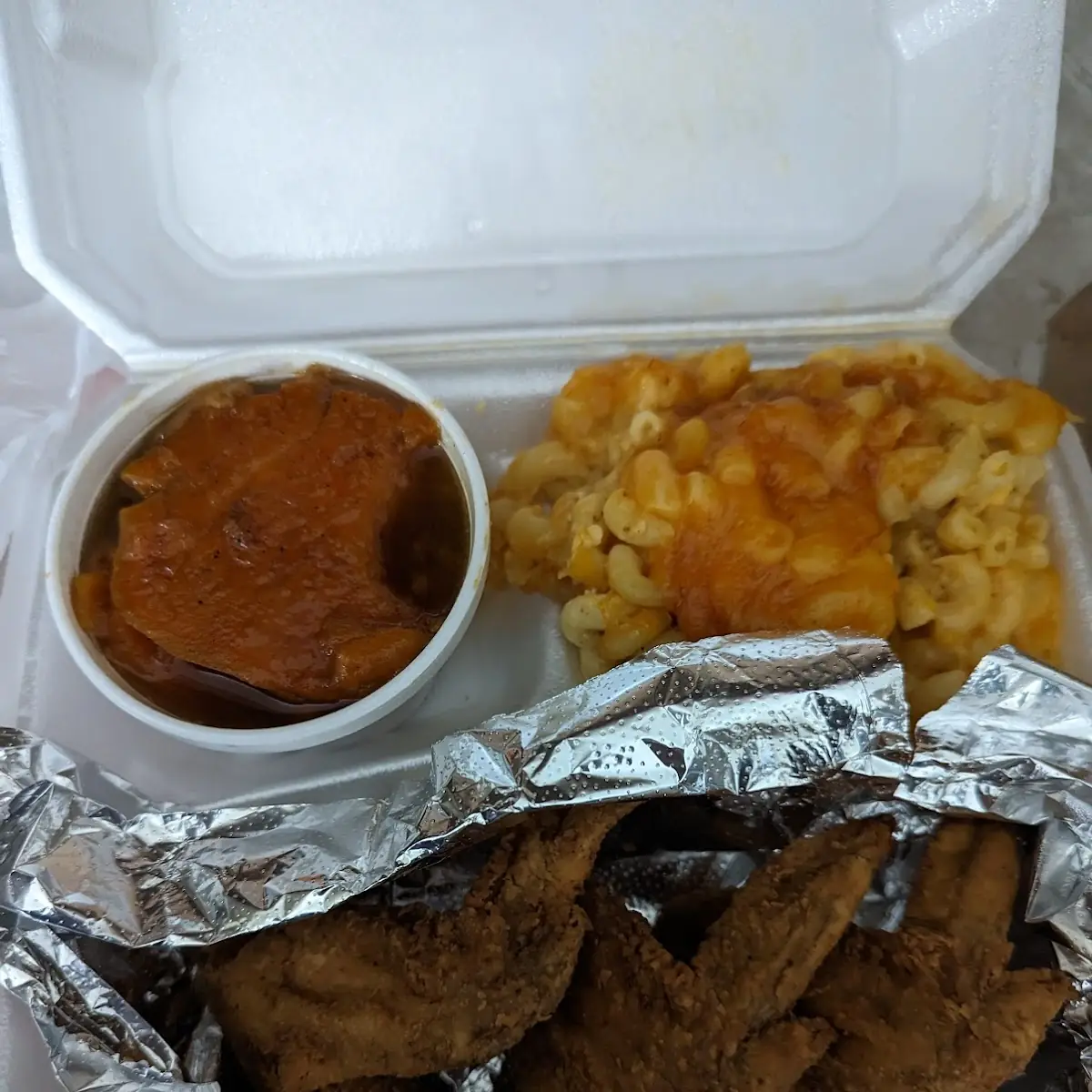 Fried Wings Mac N Cheese Yams