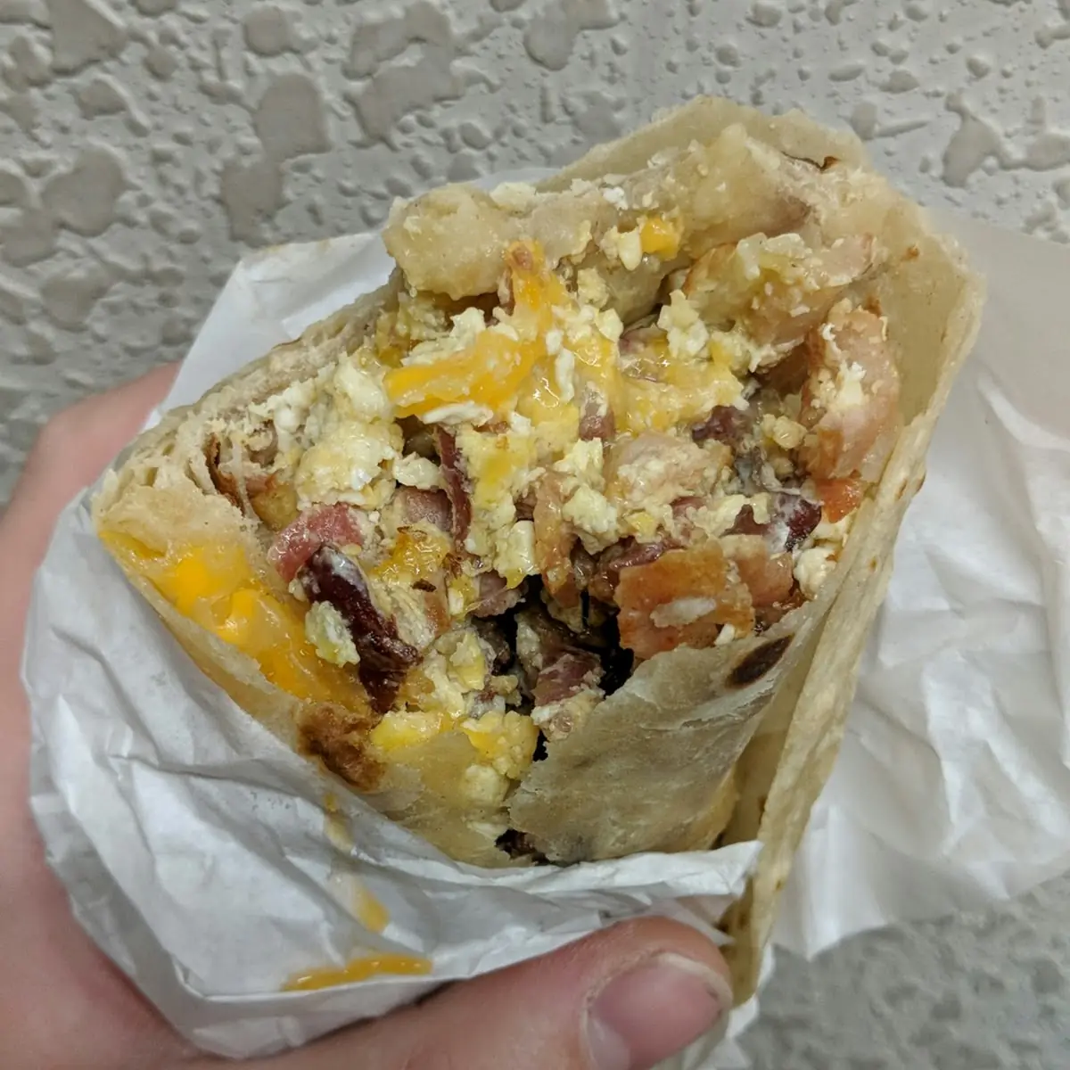 Bacon Egg and Cheese Breakfast Burrito