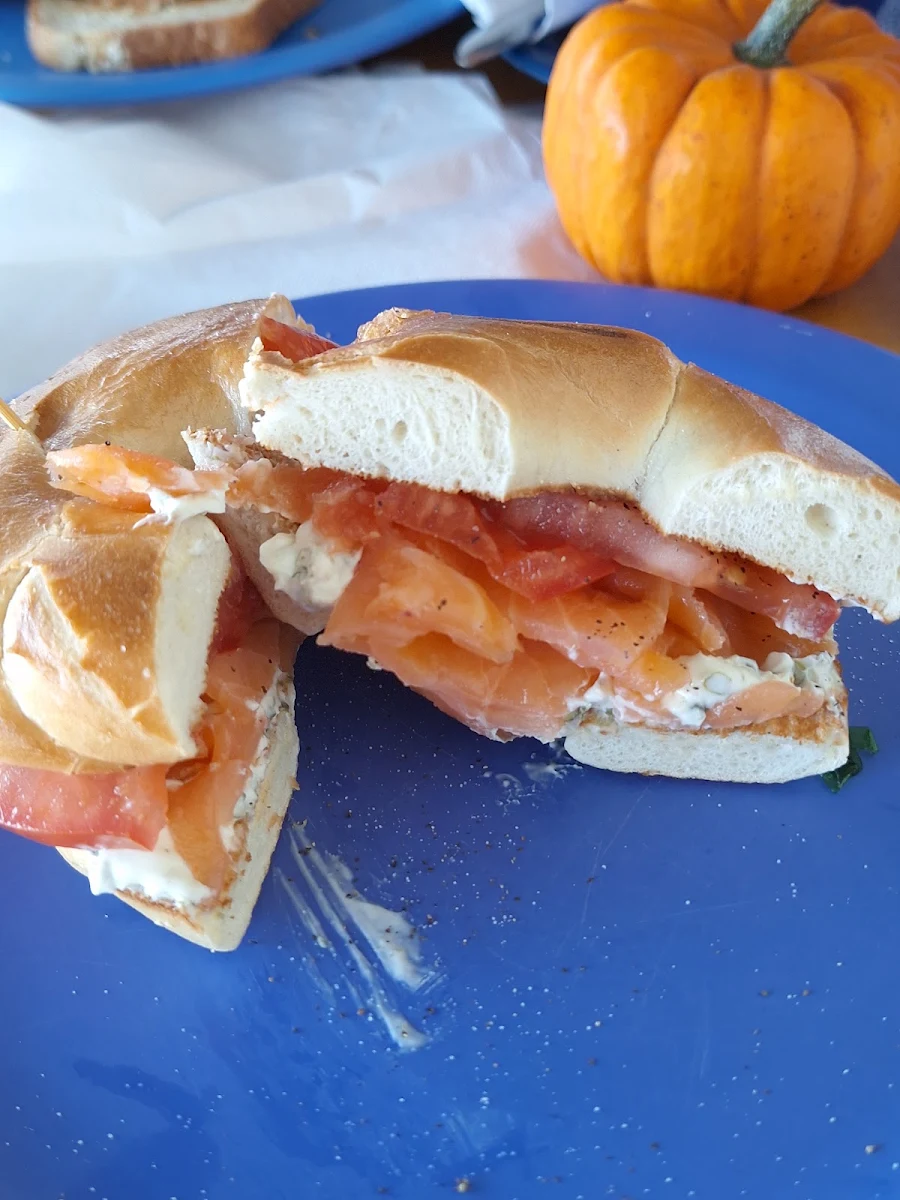 Smoked Salmon on a Bagel with Cream Cheese