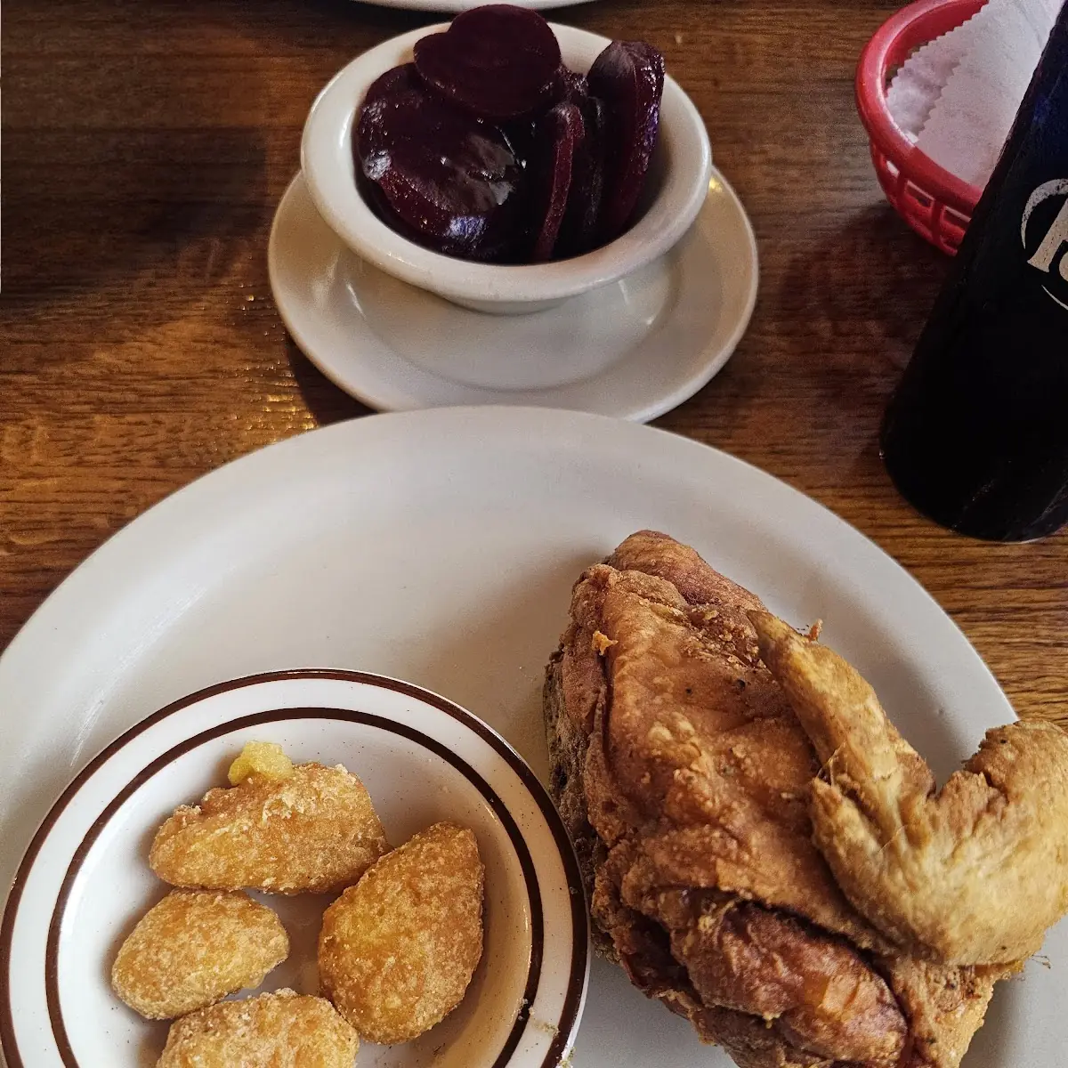 Fried Chicken Fresh Beets and Corn Nugget