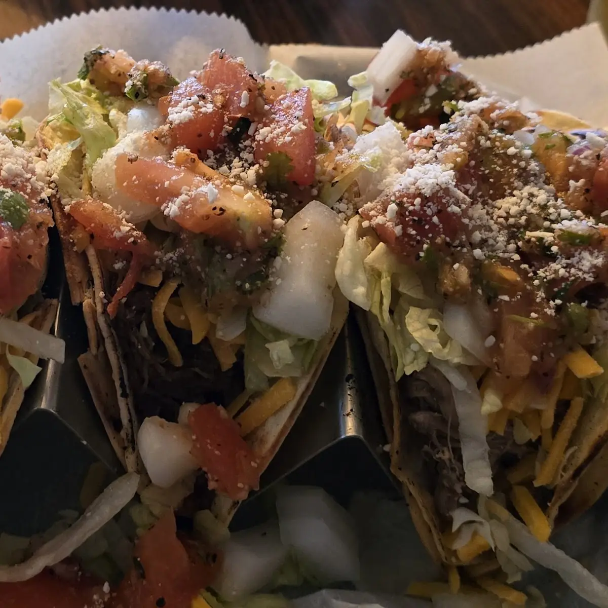 Beef Pork and Chicken Tacos