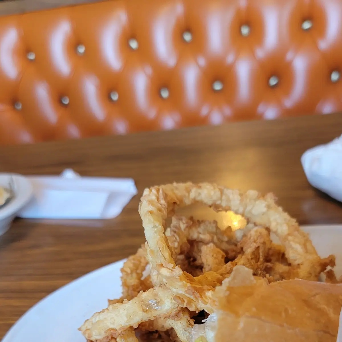 Hamburger and Onion Rings