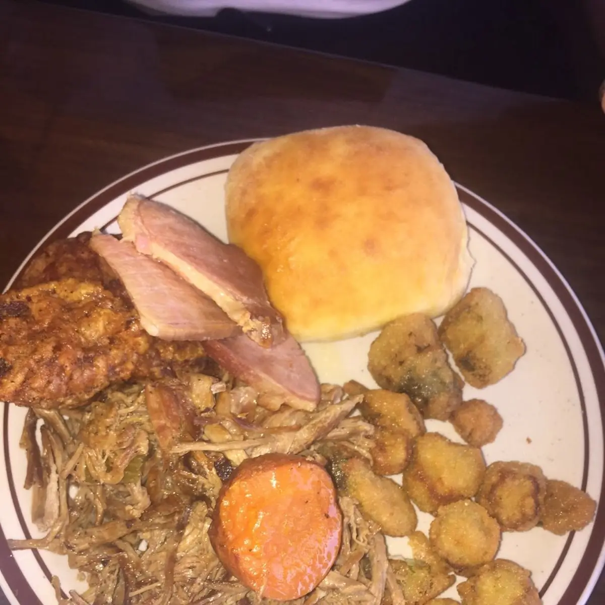 Fried Chicken Roast Beef Fried Okra