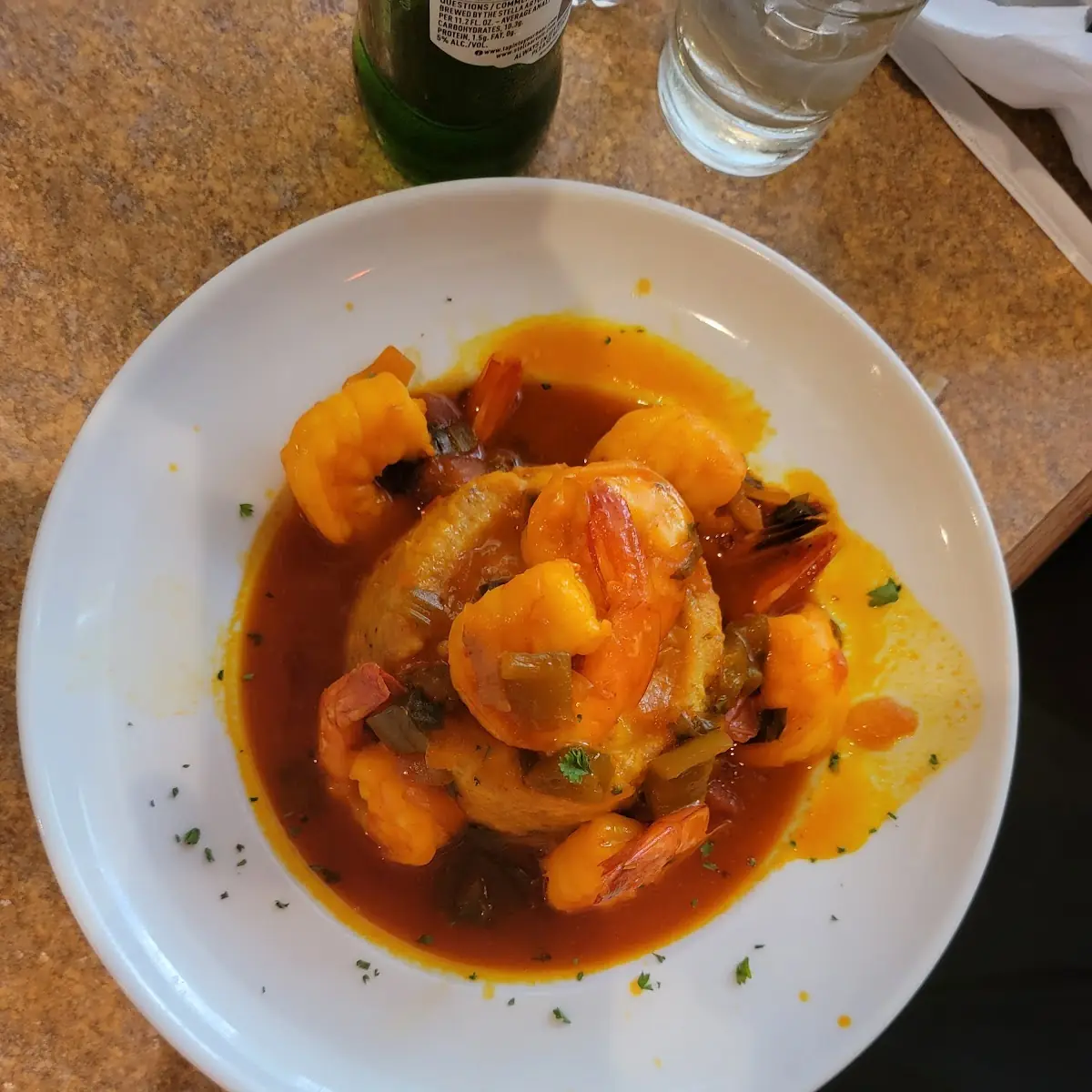 Mofongo Con Camarones En Salsa Criolla